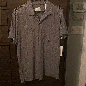 gray polo shirt